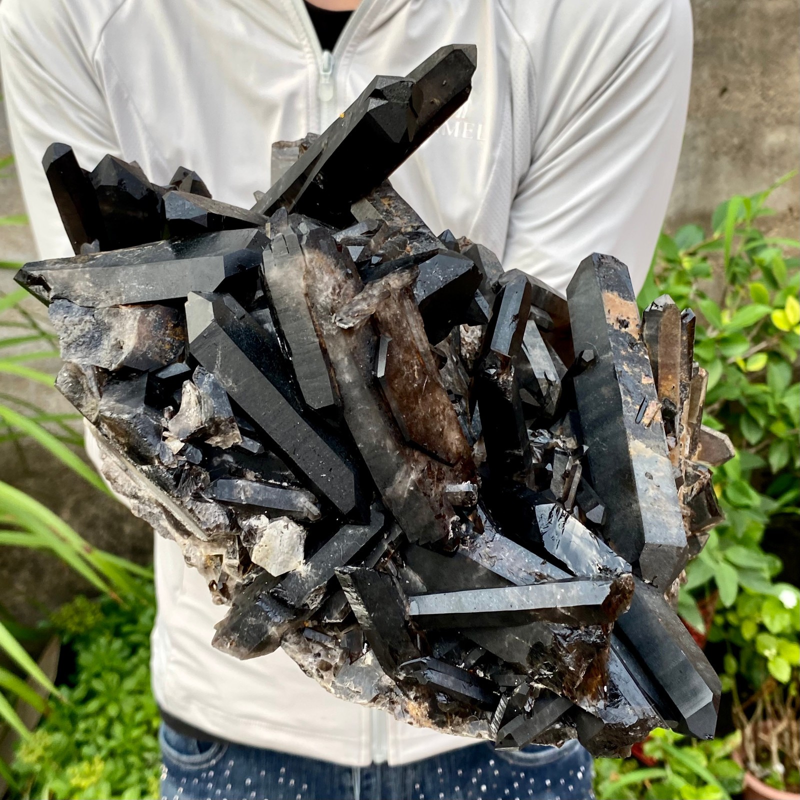 12.78LB Large Natural Smoky Black Quartz Cluster Crystal raw Specimen Healing