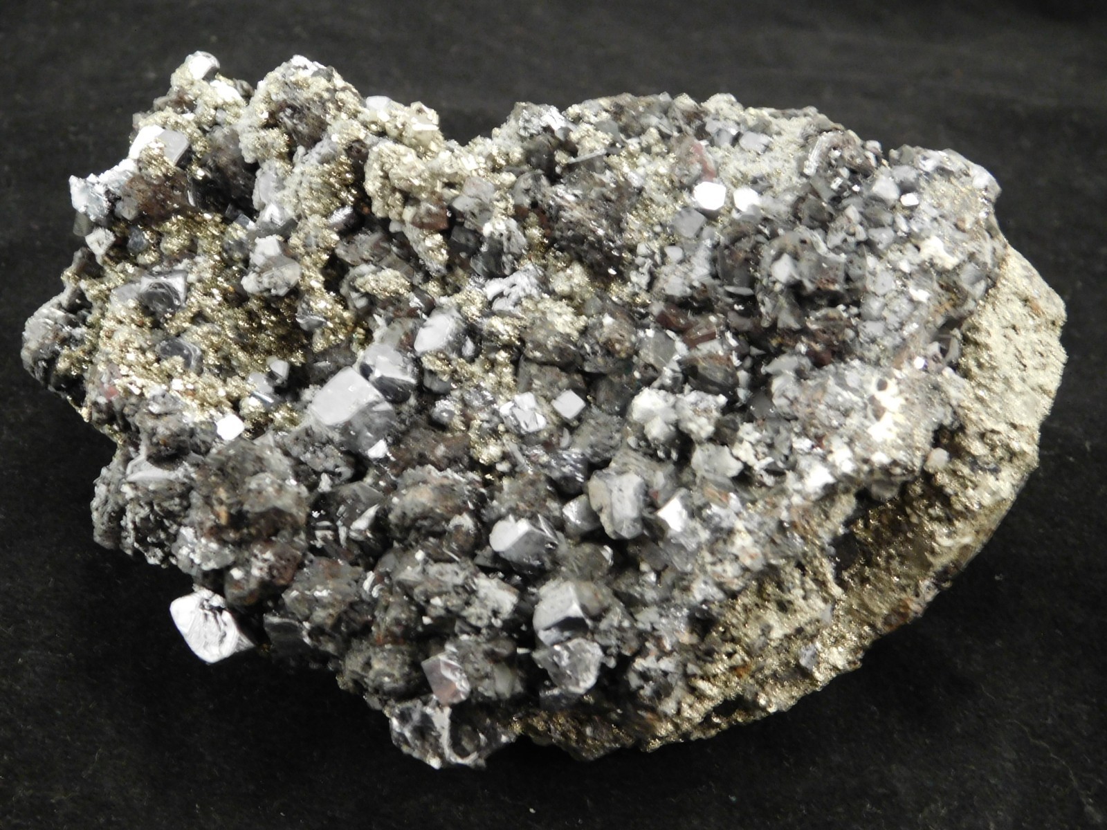 Big! Galena Crystal CUBE Cluster with Druzy PYRITE and Sphalerite Peru 538gr