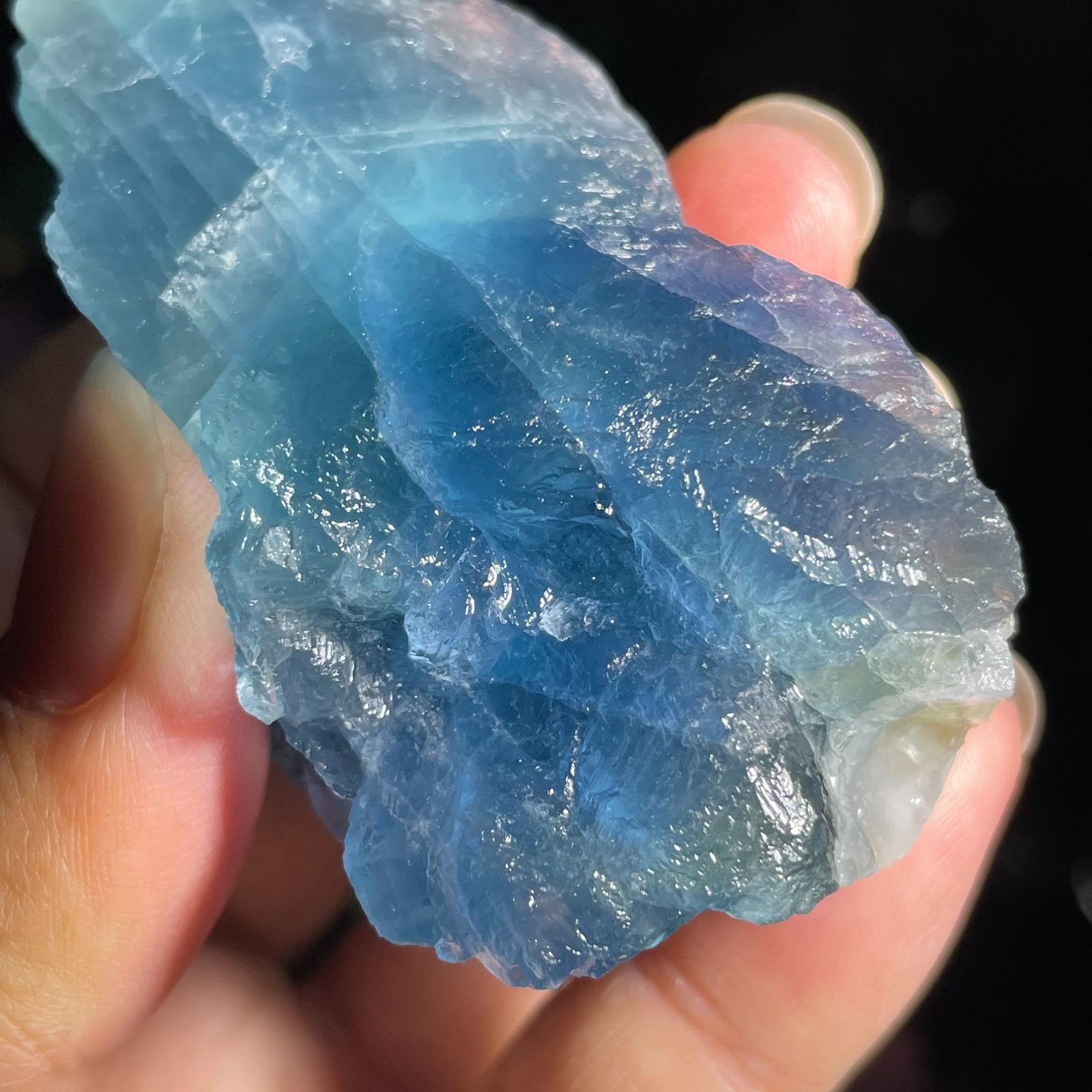 145g Natural Rough Dark Blue Fluorite Quartz Crystal Raw Stone Specimen Healing