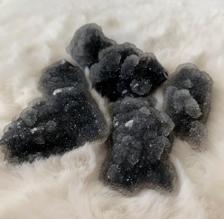 RARE Black Druzy Sphalerite Rough Sphalerite Cluster Gifts Mineral Crystal