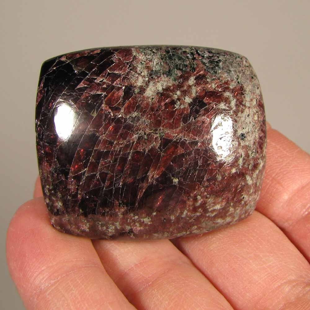 1.8″ Red RHODOLITE GARNET Crystal Polished Palm Stone – India