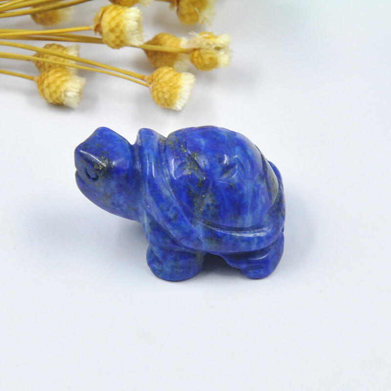 1.5″ Quartz Gemstone Hand Carved Longevity Turtle Crystal Healing Figurine Decor
