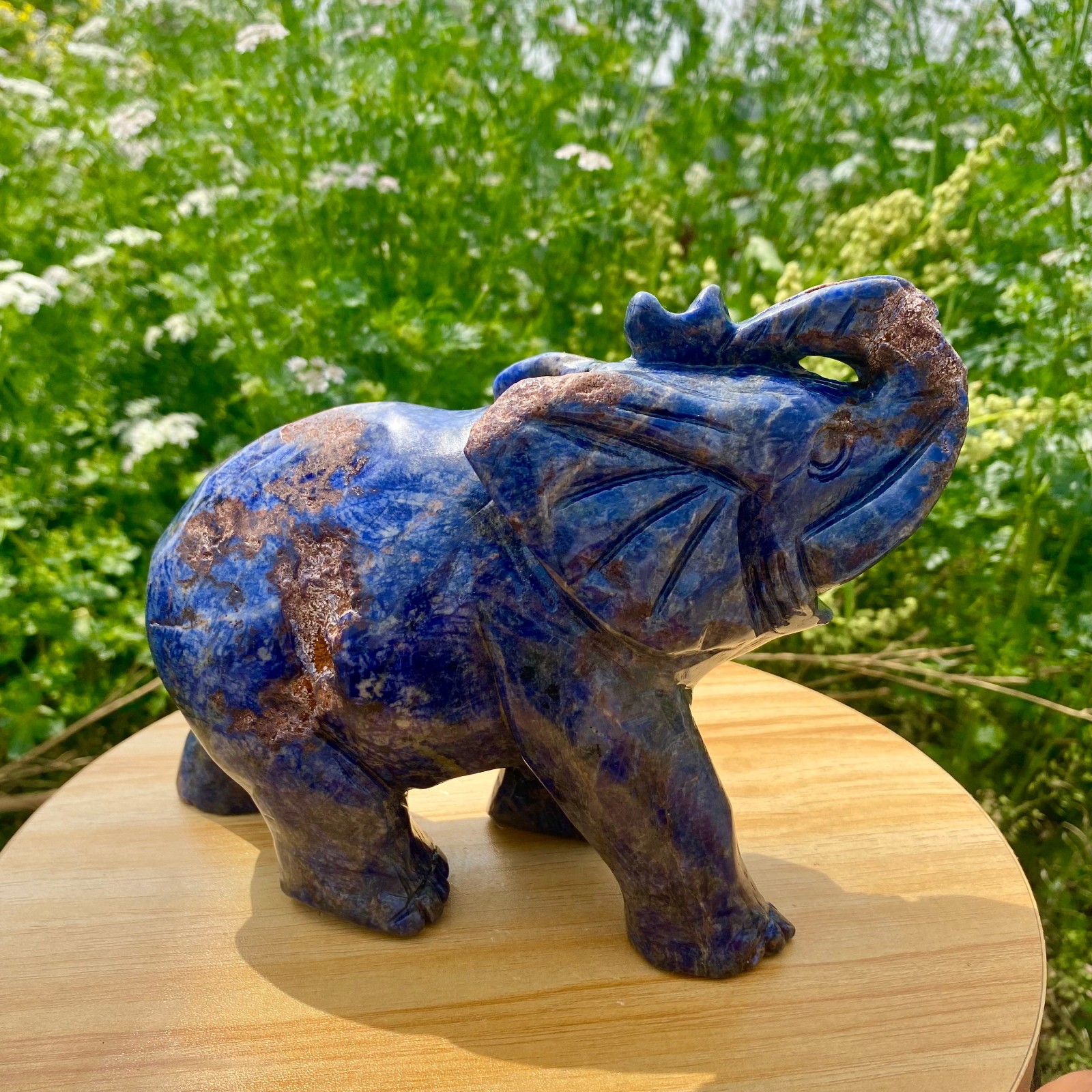 4.18LB Natural lapis lazuli quartz carving elephant spiritual healing