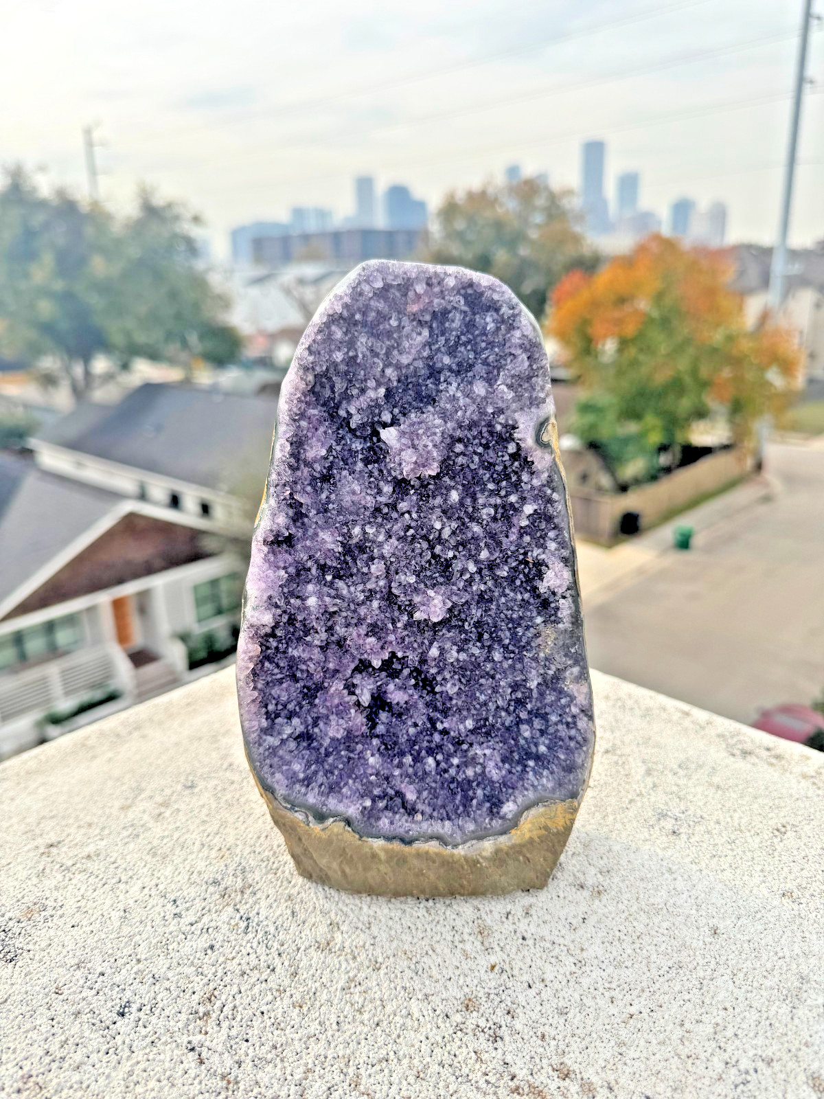 Amethyst Geode Crystal Cluster | 4 pounds, 5 oz | All Natural, Cut-Base |