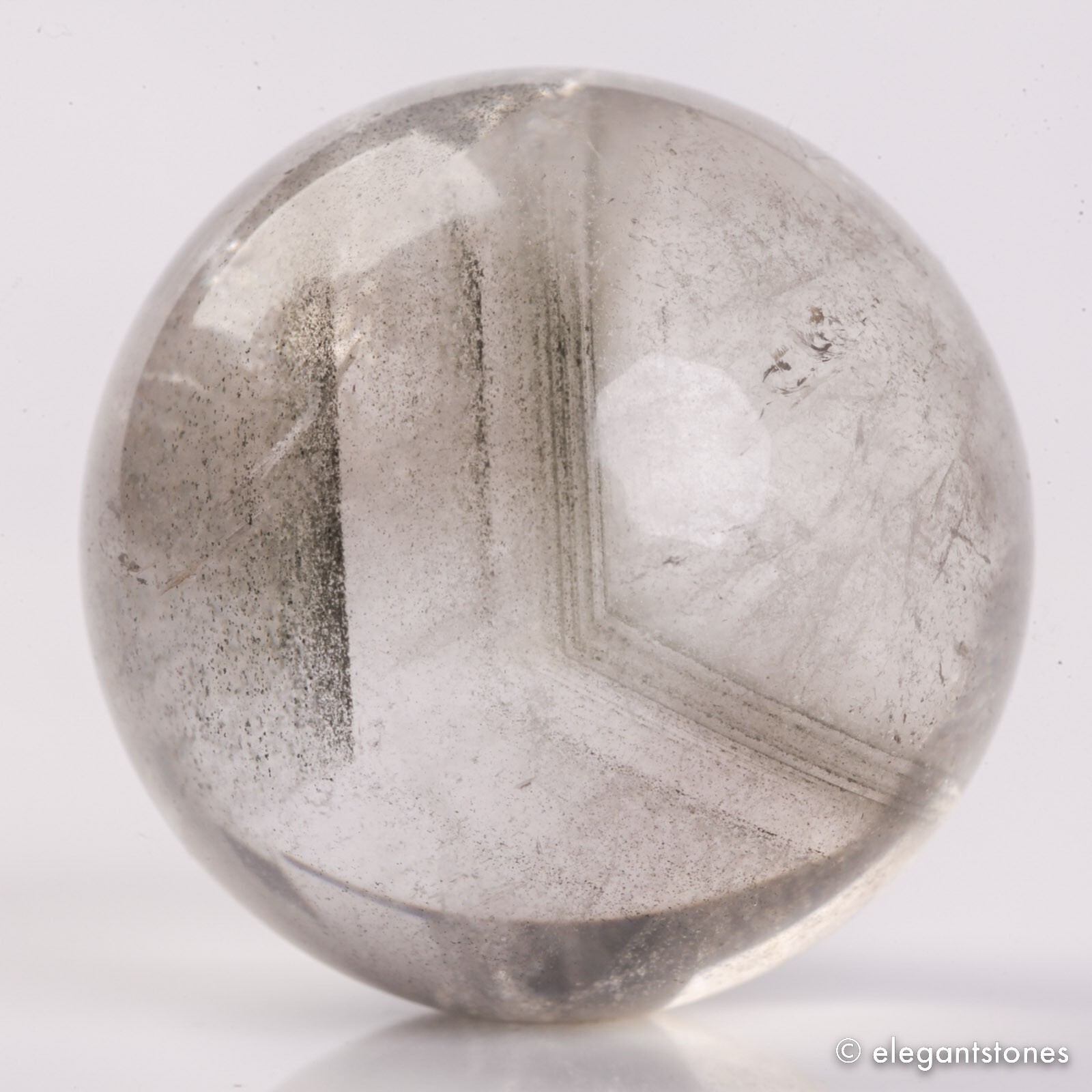 69g36mm Natural Garden/Phantom/Ghost/Lodolite Quartz Crystal Sphere Healing Ball