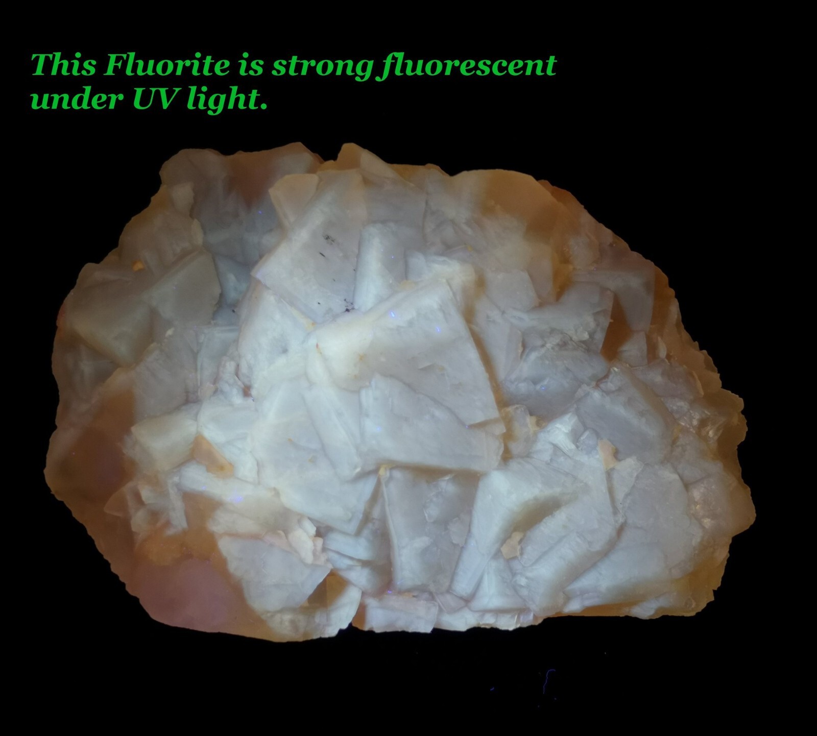 82mm 207g Strong Fluorescent Yellow Fluorite from Inner Mongolia Natural Mineral
