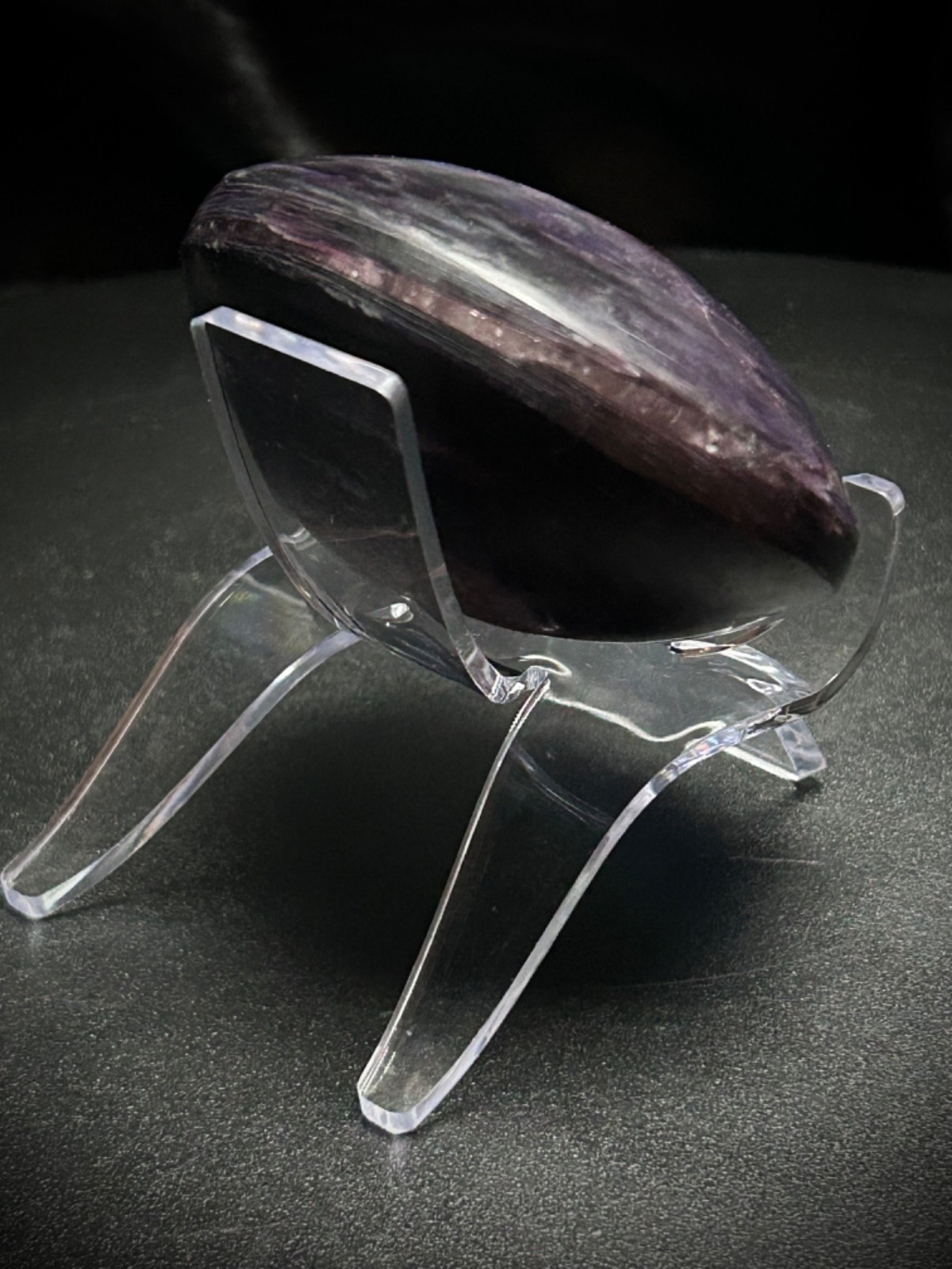 2.85″ Gemmy Lepidolite Freeform With Acrylic Stand 8.4oz (237 grams)