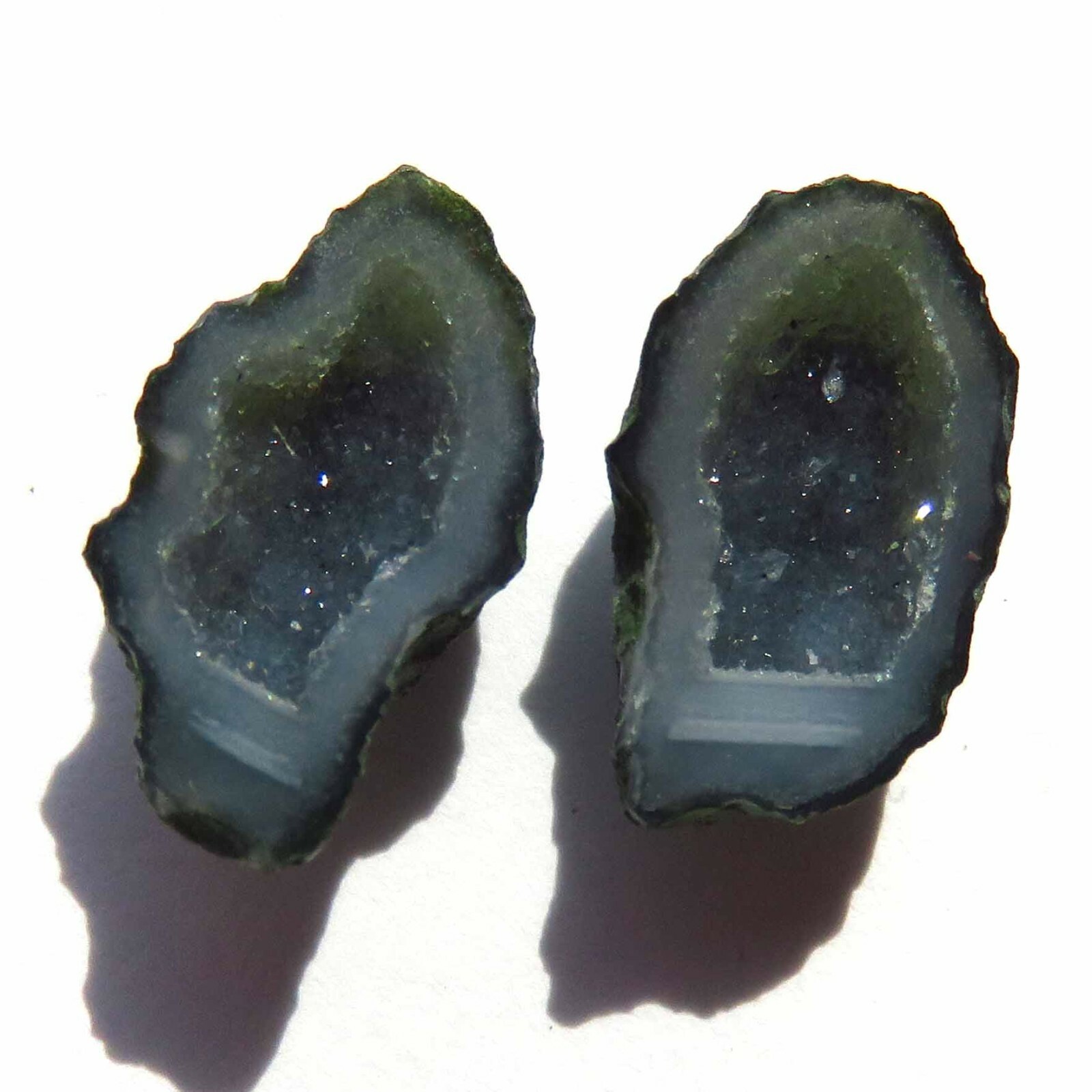 Tabasco – Tiny Mexican Baby Geode Polished Halves for Jewelry * Display TAB1114