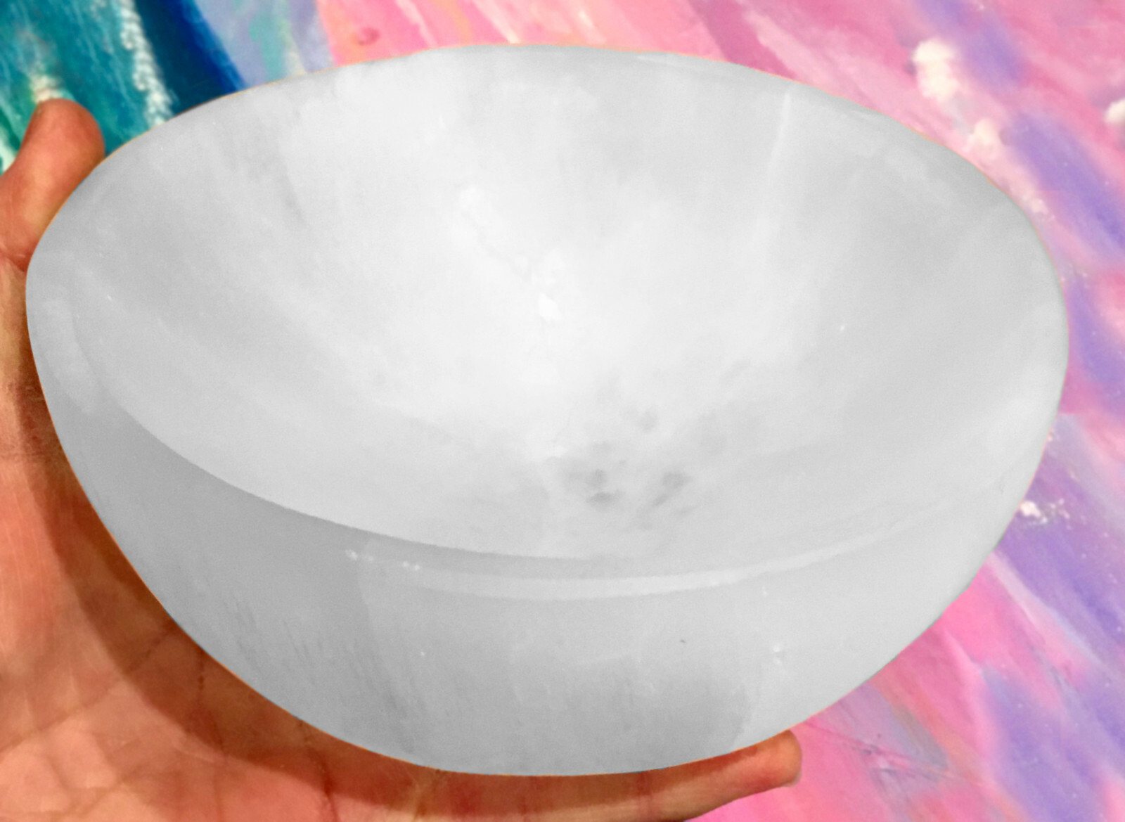 ” Selenite “Charging” Bowl White Crystal Stone Reiki CHARGED Healing Cleansing