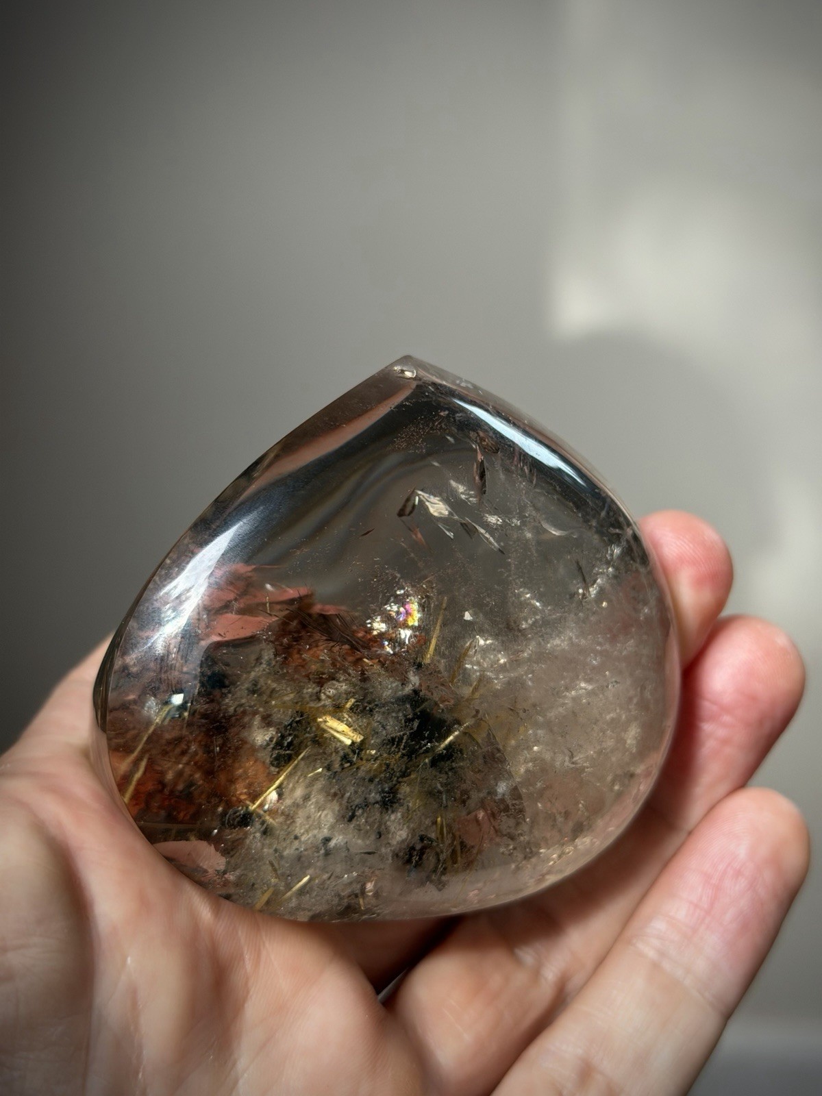 Gold Star Rutilated Quartz Crystal Hematite Quartz Gold Rutile Inclusion Quartz