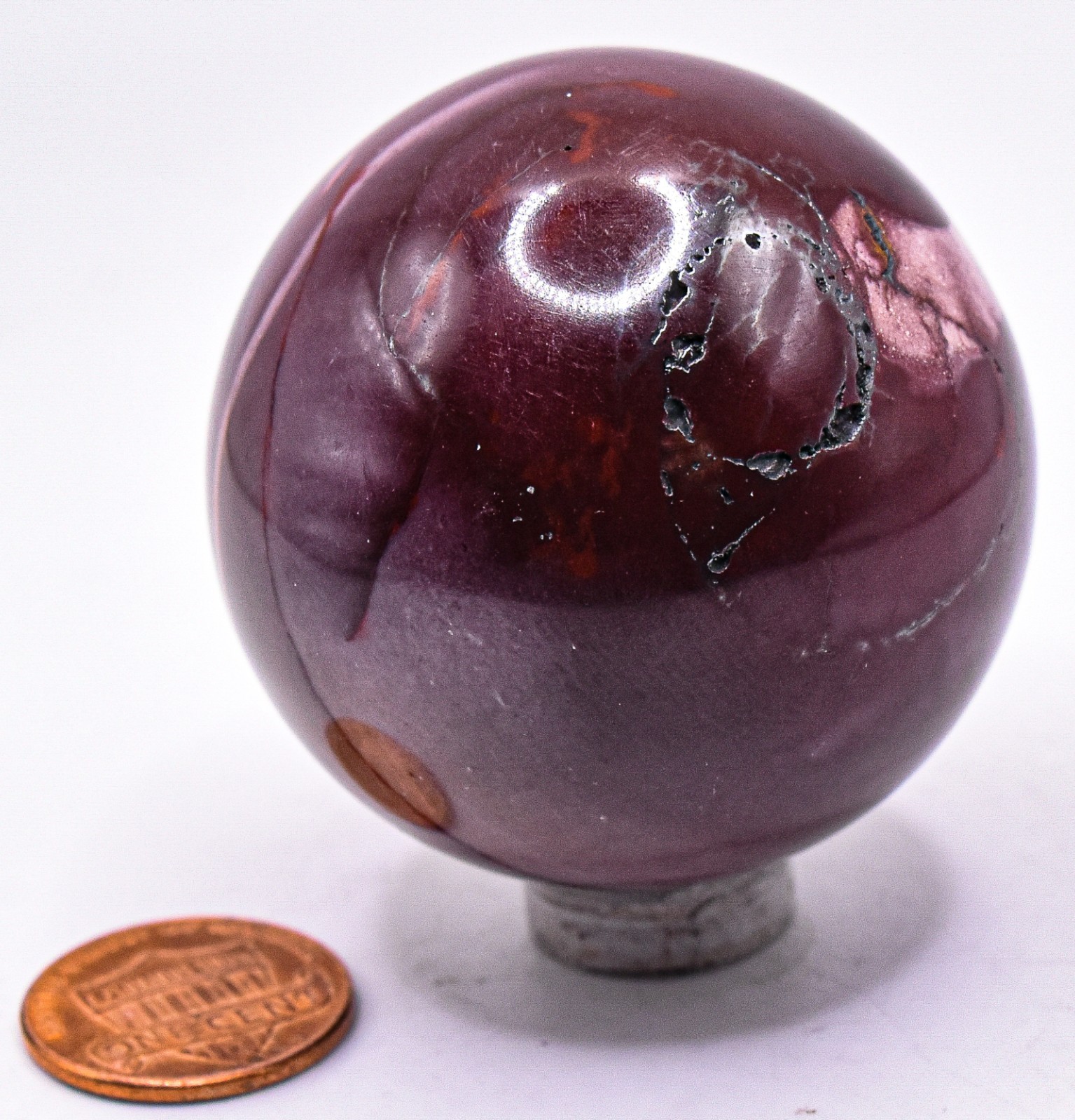 47mm Purple Red Mookaite Jasper Sphere Polished Collectible Mineral – Australia