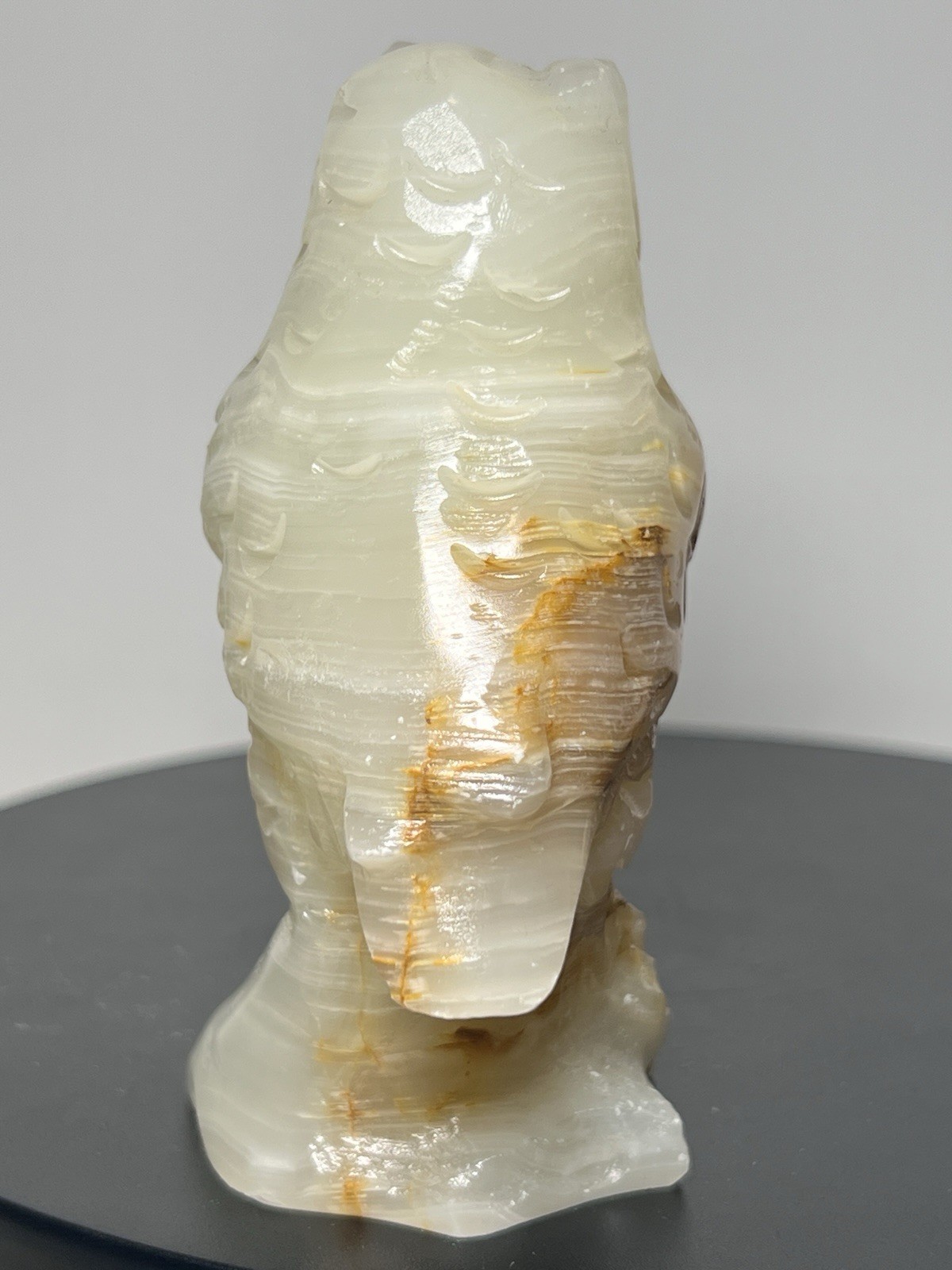 White & Green Calcite 3 Piece Set – Vase, Owl, & Star – see description for info