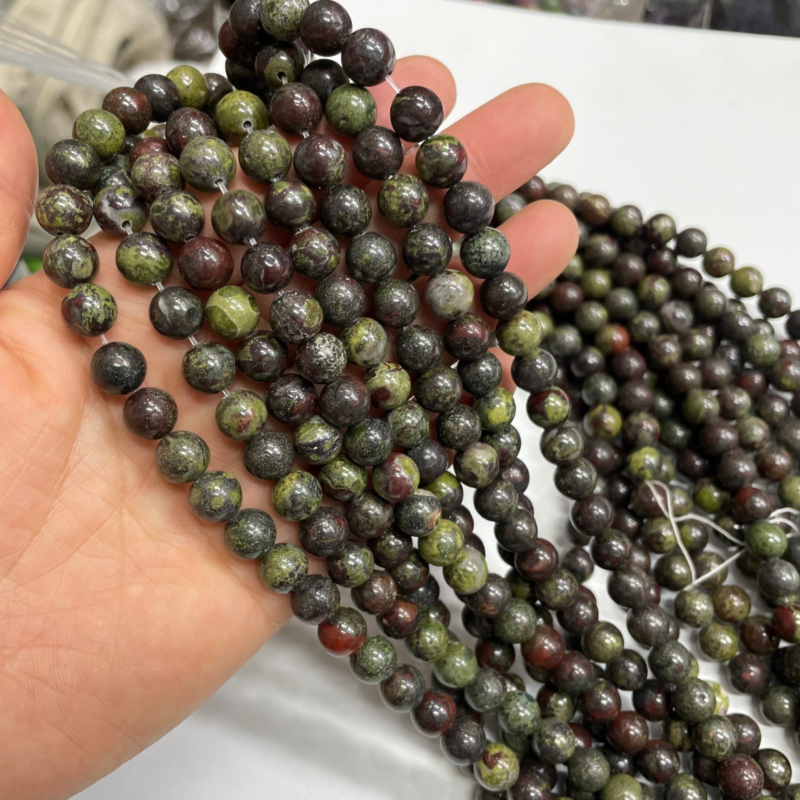 8mm Dragon Blood Stone round bead crystal string, 1 strand #8