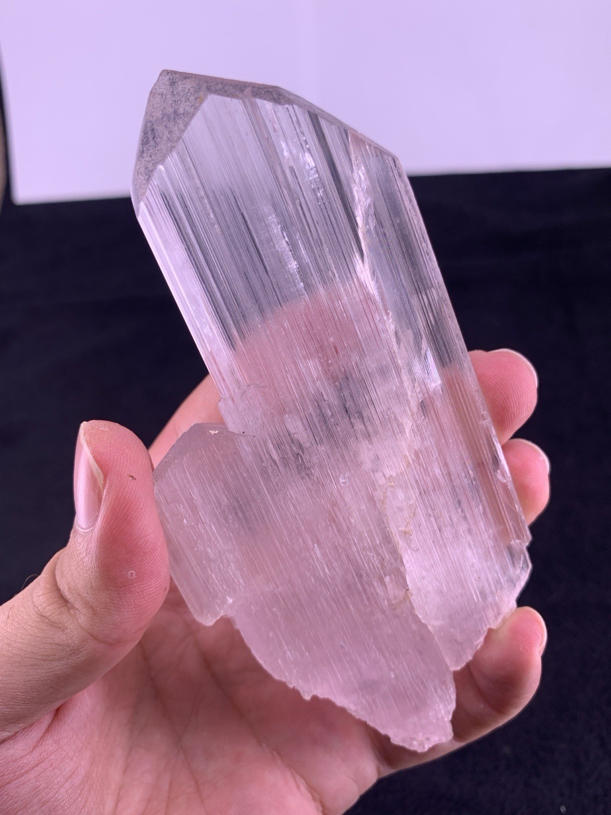 Natural Pink Kunzite Crystal /Spodumene Crystal @Afg Minerals Collector 180-Gm.