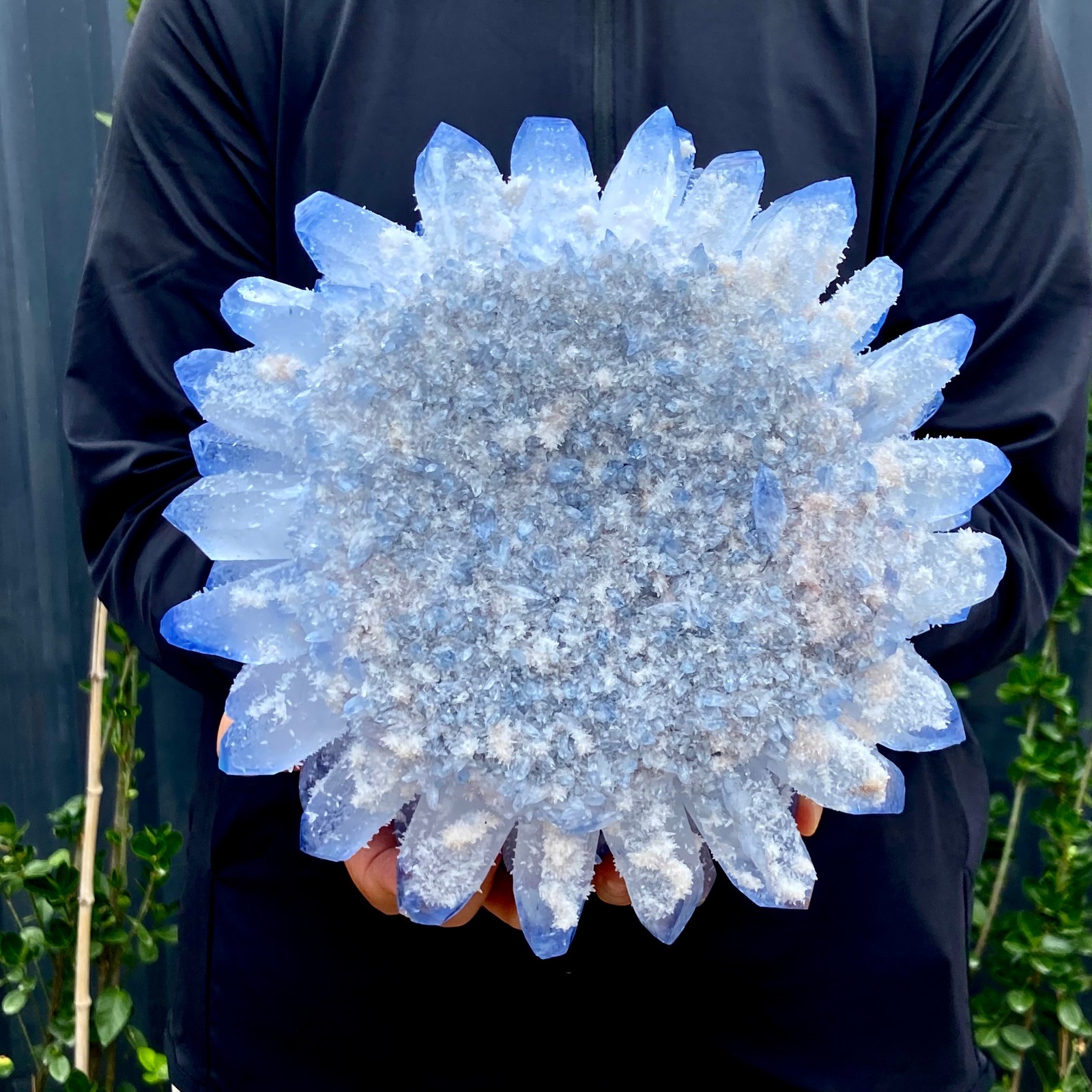 15.32LB New find sky blue phantom quartz crystal cluster mineral sample