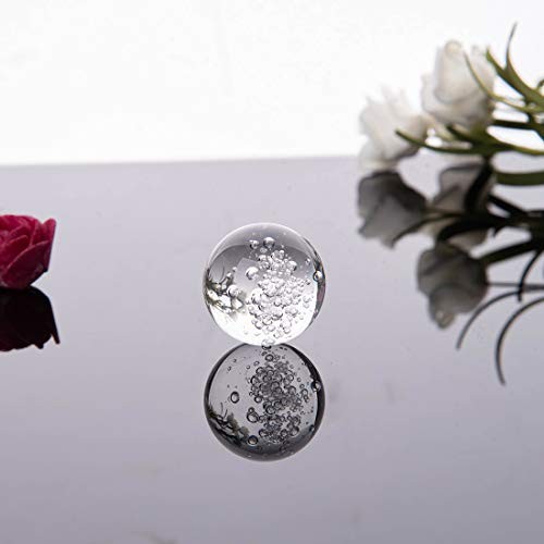 LONGWIN 1.6 Inch Crystal Bubbles Ball Glass Decorative Balls with Stand 40mm