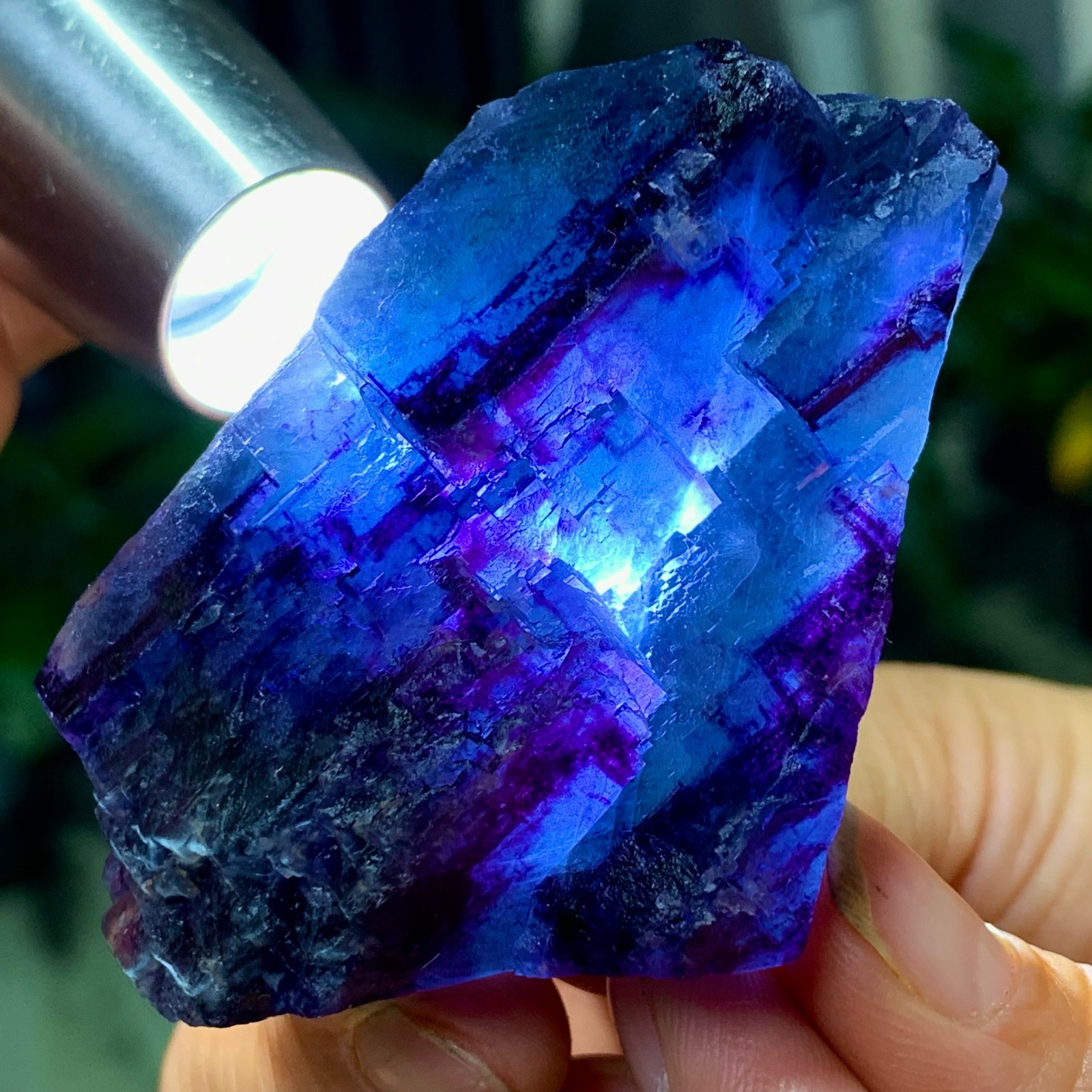 103G Rare transparent green purple cubic Zhejiang fluorite mineral sample