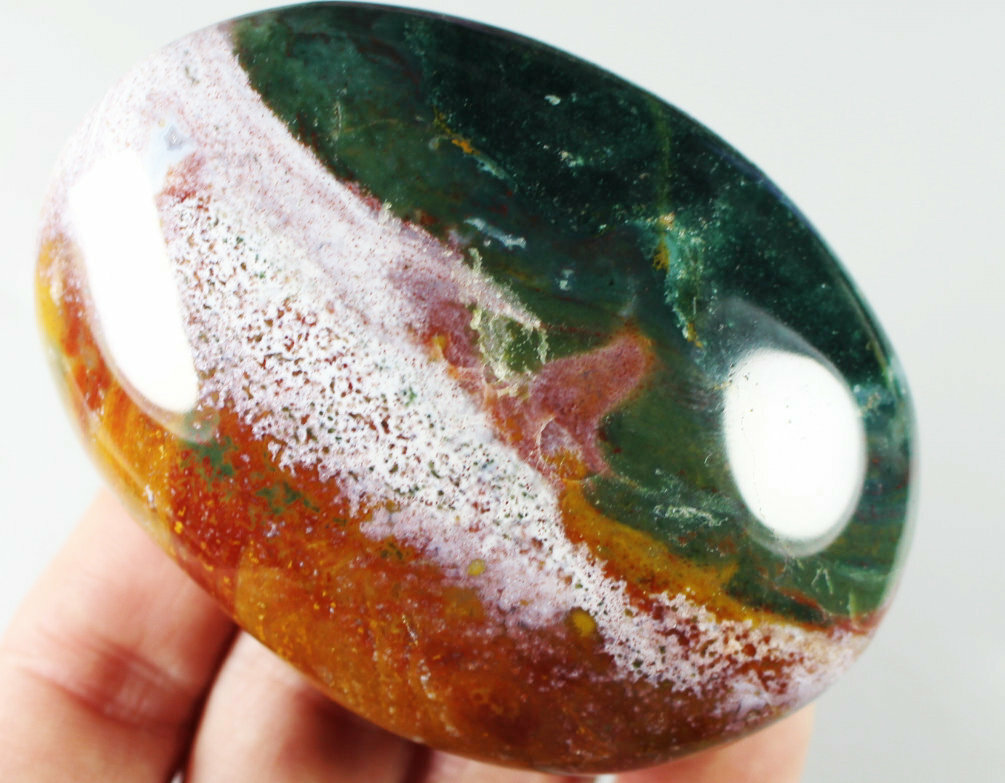 189g Natural Ocean Jasper Agate Quartz Crystal Palm Stone Mineral Specimen