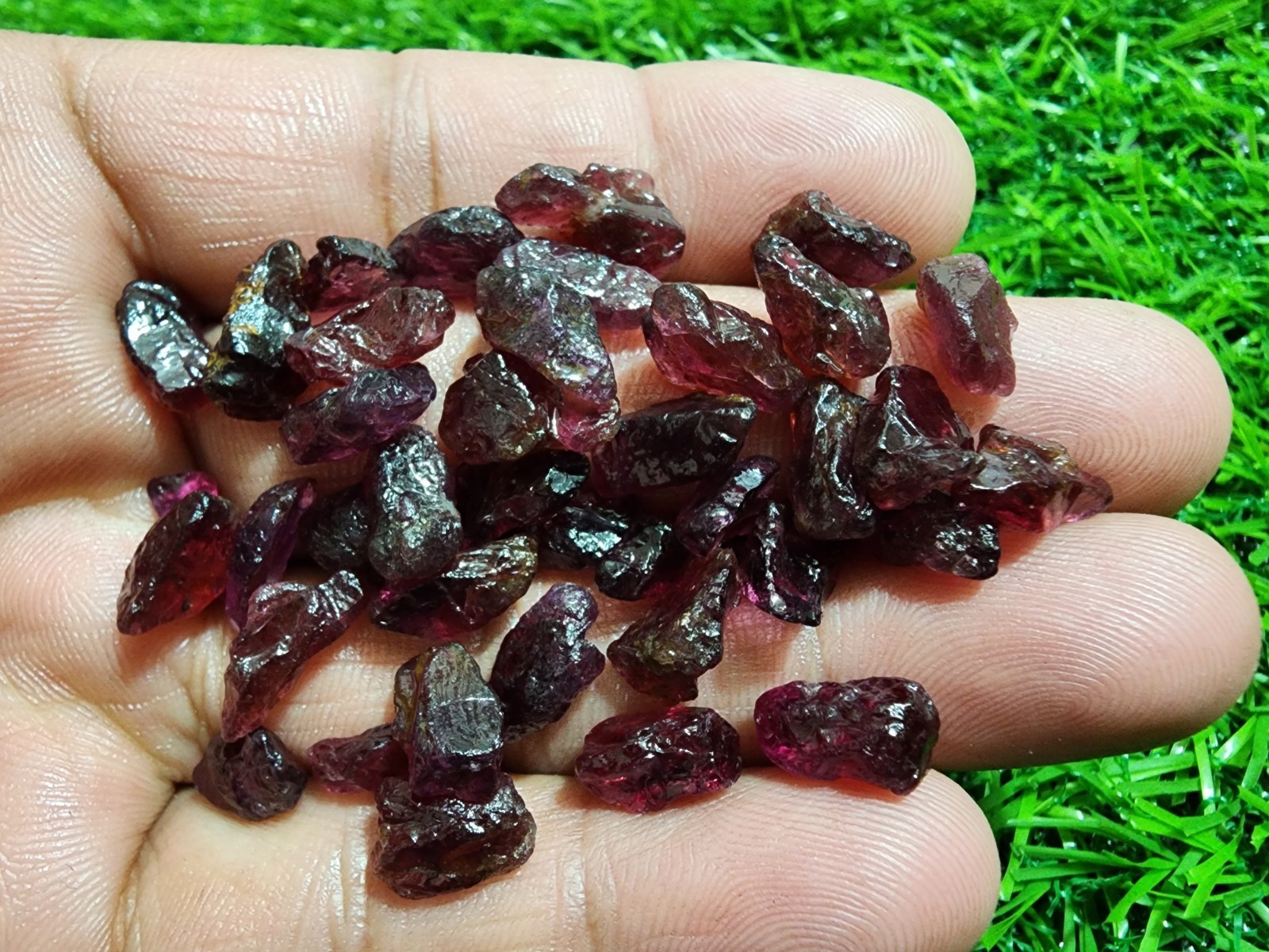 10-12mm Pink Garnet Rough Natural Loose Gemstones 39Pcs Jewelry Making Rough