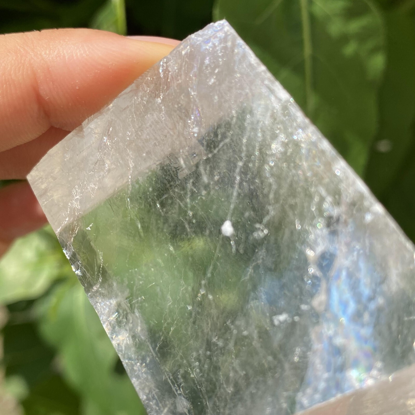 102g Natural Rainbow White Calcite Cube Specimen Crystal Quartz Healing Reiki