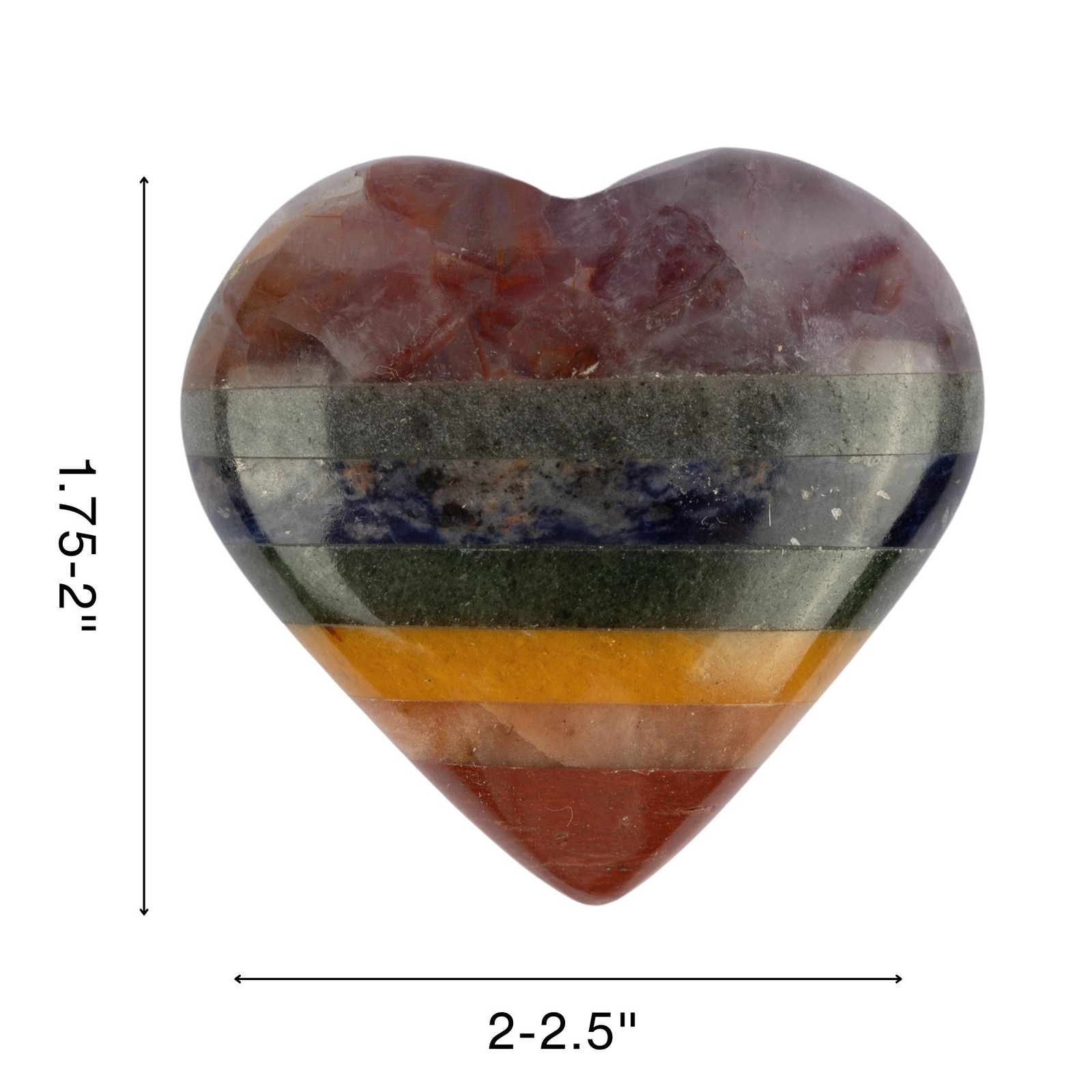 7 Chakra Heart Palm Stone Crystal – Natural Healing Stone for Anxiety Relief & M