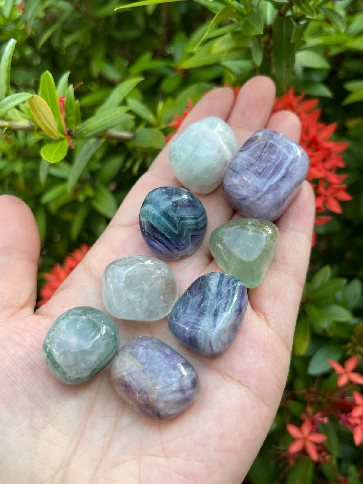 Grade A++ Fluorite Tumbled Stones, 0.8″-1.25″ Tumbled Fluorite, Pick How Many