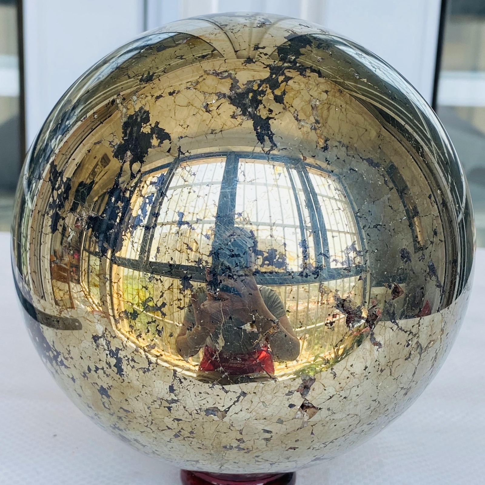 Natural Chalcopyrite Quartz Crystal Ball Energy Reiki Healing 4640g