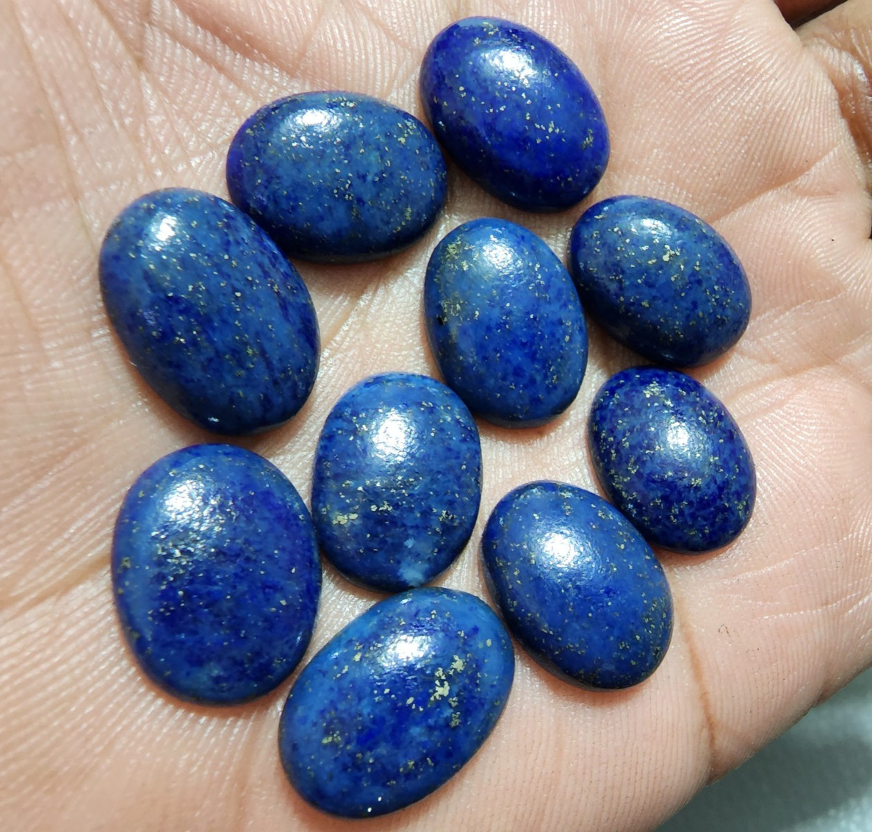 10pcs Lapis Lazuli Oval Cabochon Deep Blue Stones Perfect for Handmade Jewelry