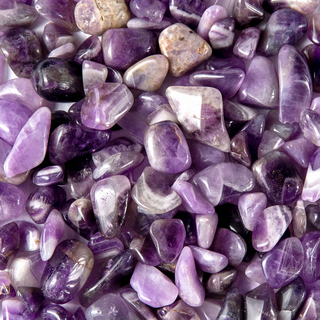 50g Tumbled Banded Amethyst Gemstone Crystals 10-30 Stones Chevron Rock Specimen