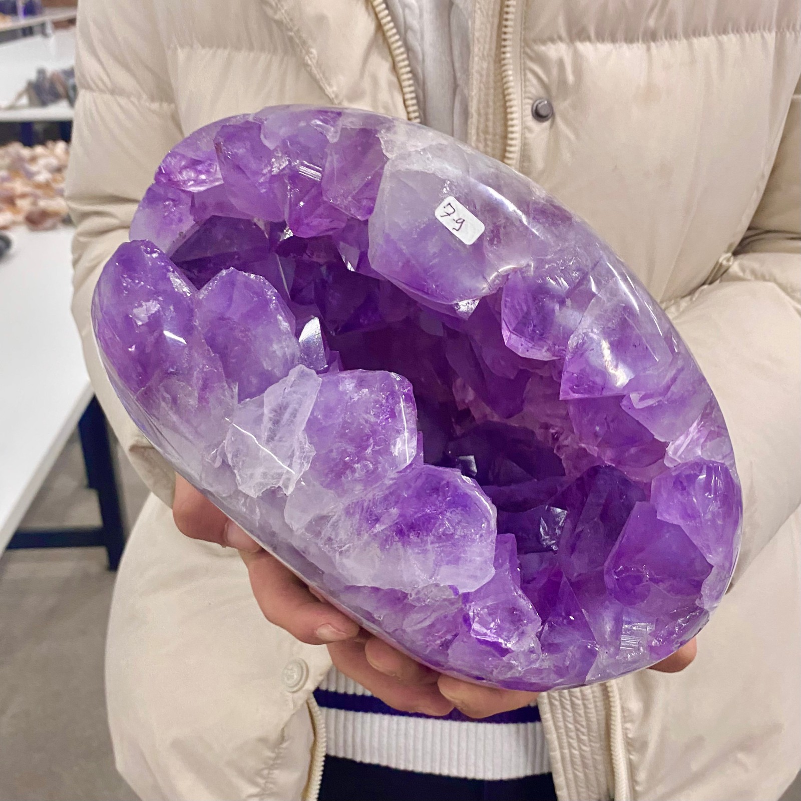 17.41LB Large Natural Amethyst geode quartz cluster crystal specimen Healing