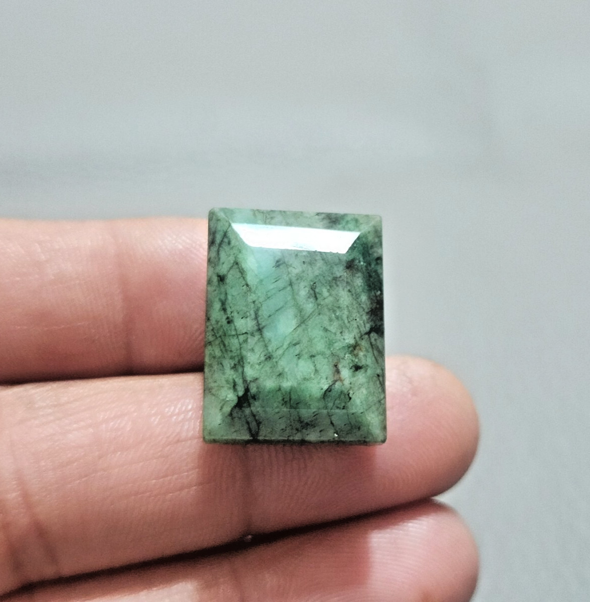 50.30 Ct Glowing A+ Green Brazilian Emerald Faceted Rectangle Cut Loose Gemstone