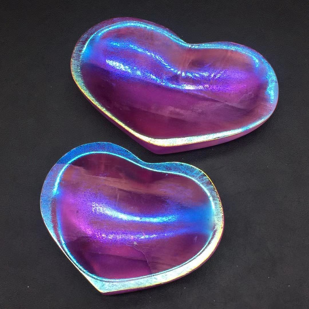 Aura Angel Natural Gypsum Selenite Quartz Heart Shape Bowl Healing Decorate 1Pc