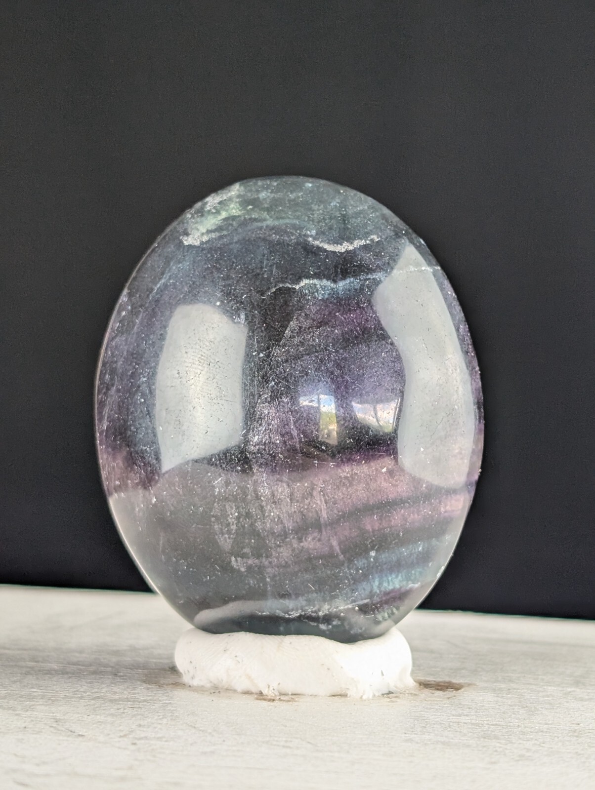 Fluorite Palmstone Crystal Chakra Gemstone Worry Stone