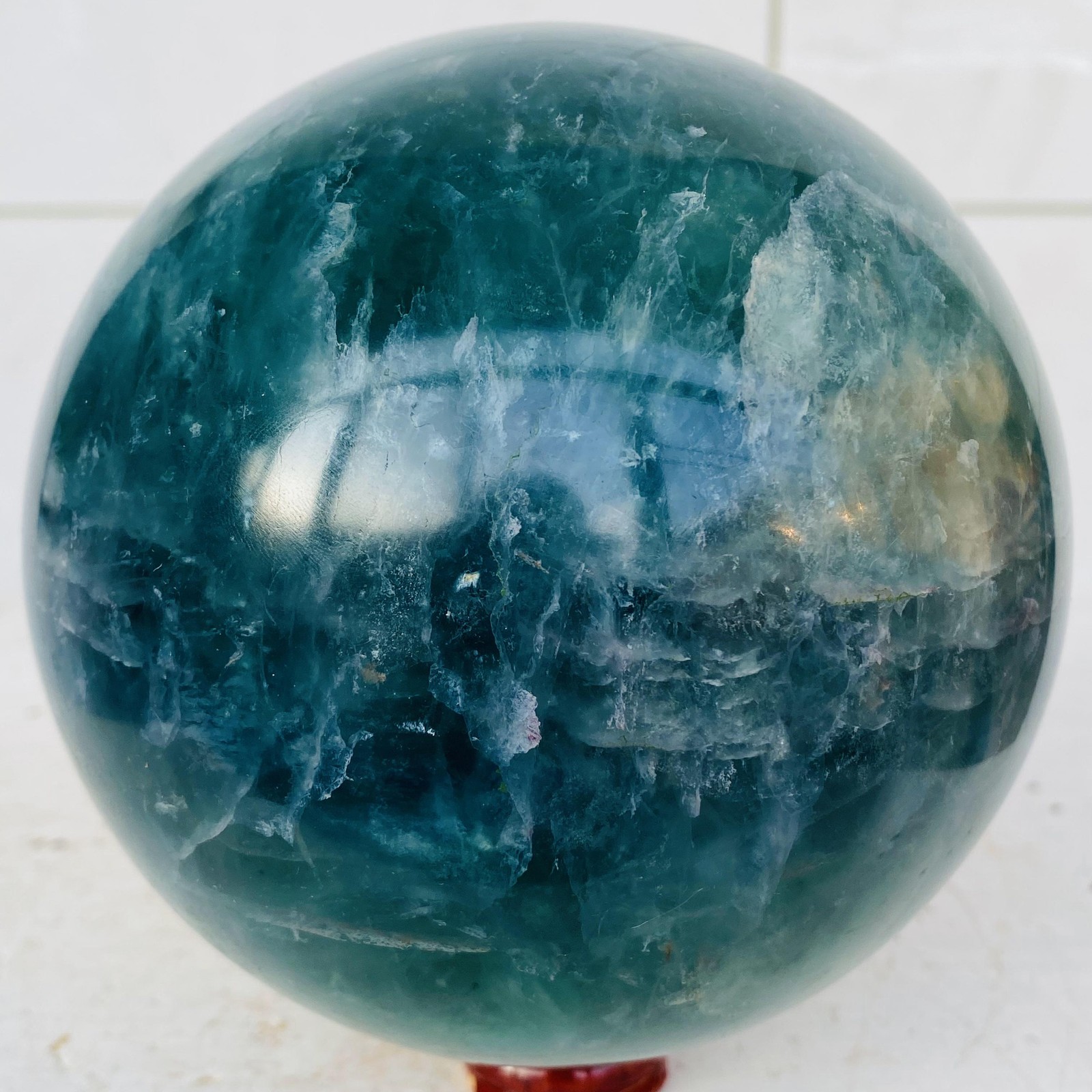 Natural Green Fluorite ball quartz crystal Sphere Reiki energy healing 2800g