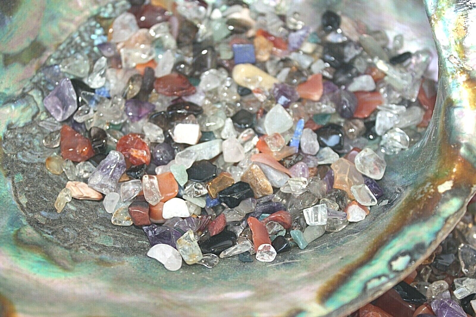 4 Ounce Tumbled Mix Chips 5-10mm Reiki Healing Crystals Amethyst Quartz Fluorite