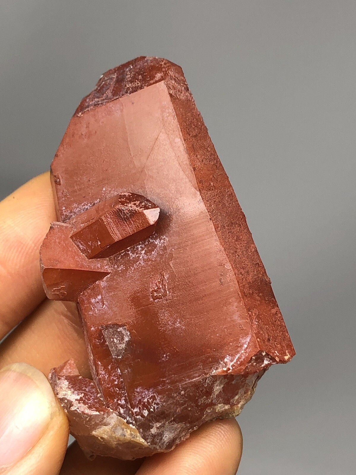 Red Quartz Crystal Tabular Cluster Point Morocco 1.2oz N34