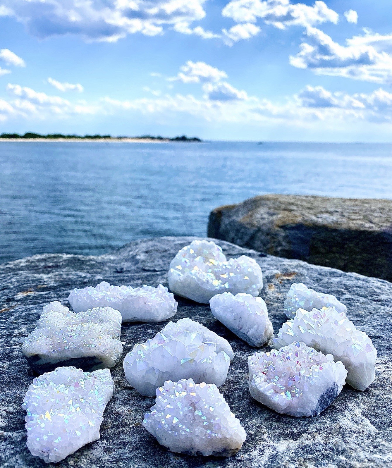 Wholesale 2 Lbs Angel Aura Quartz Cluster Natural Crystal