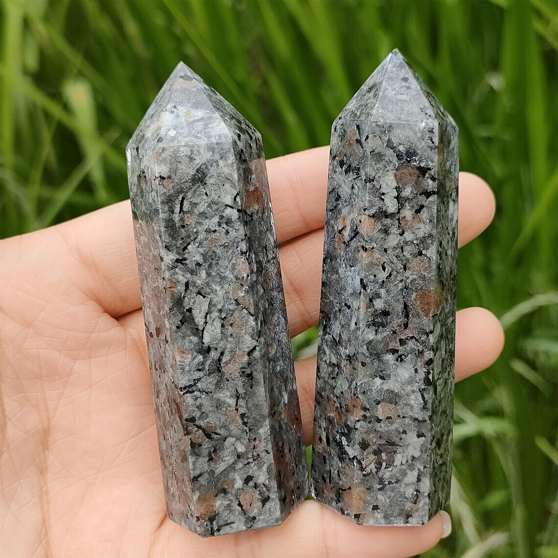 Natural Yooperlite Crystal Obelisk Tower Vibrant UV Reactive Quartz Collector