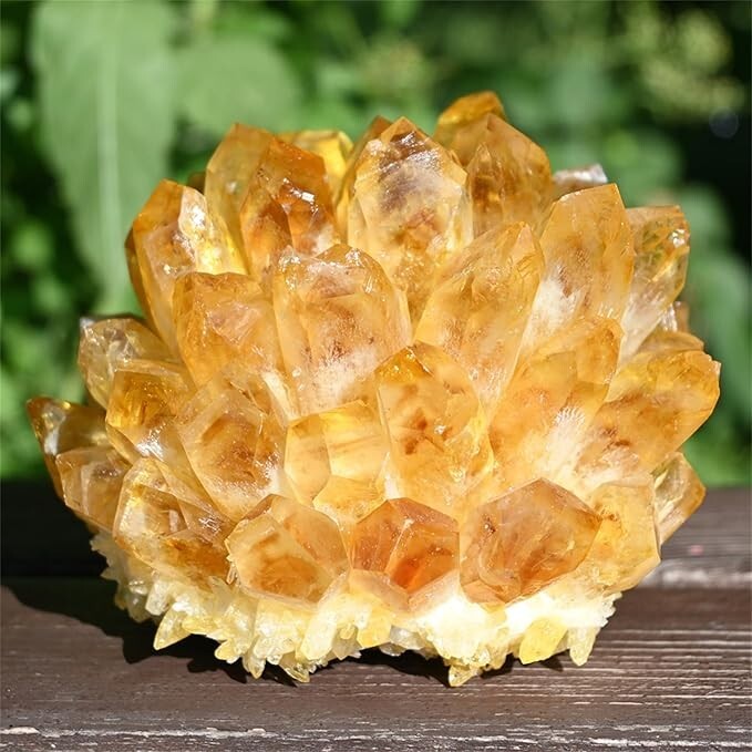 300G Large Citrine Quartz Geode Quartz Cluster Crystal Healing Reiki Home Decor