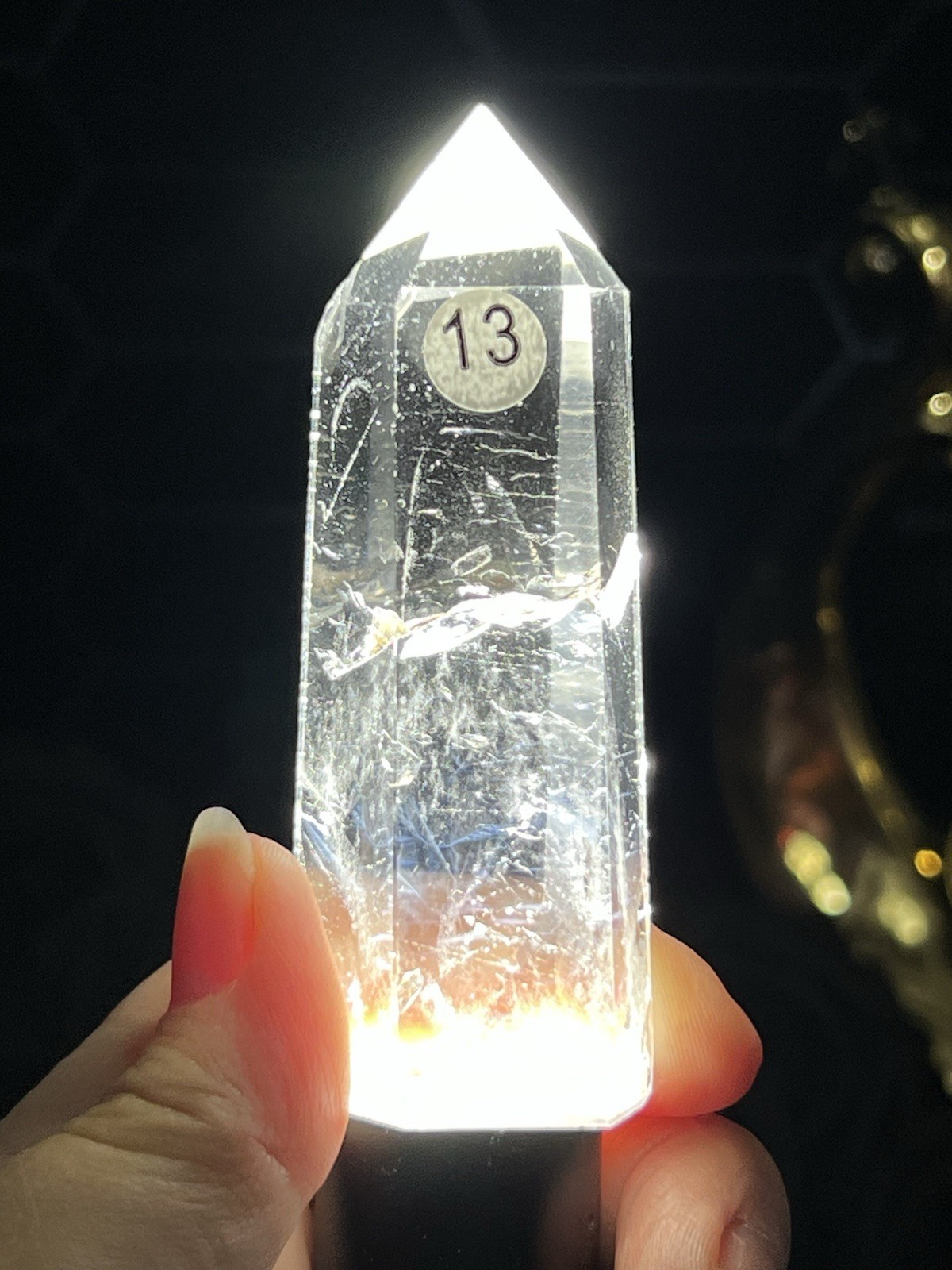 Natural Blue needle Clear Quartz HQ Points Free Ship & Gift