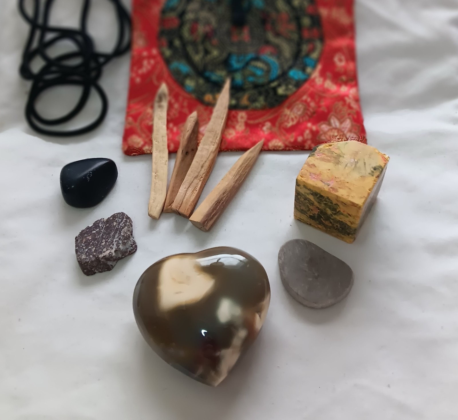 Crystals Large Orca Agate Stone Ocean Jasper Palo Santo 10 Pc Spiritual Kit