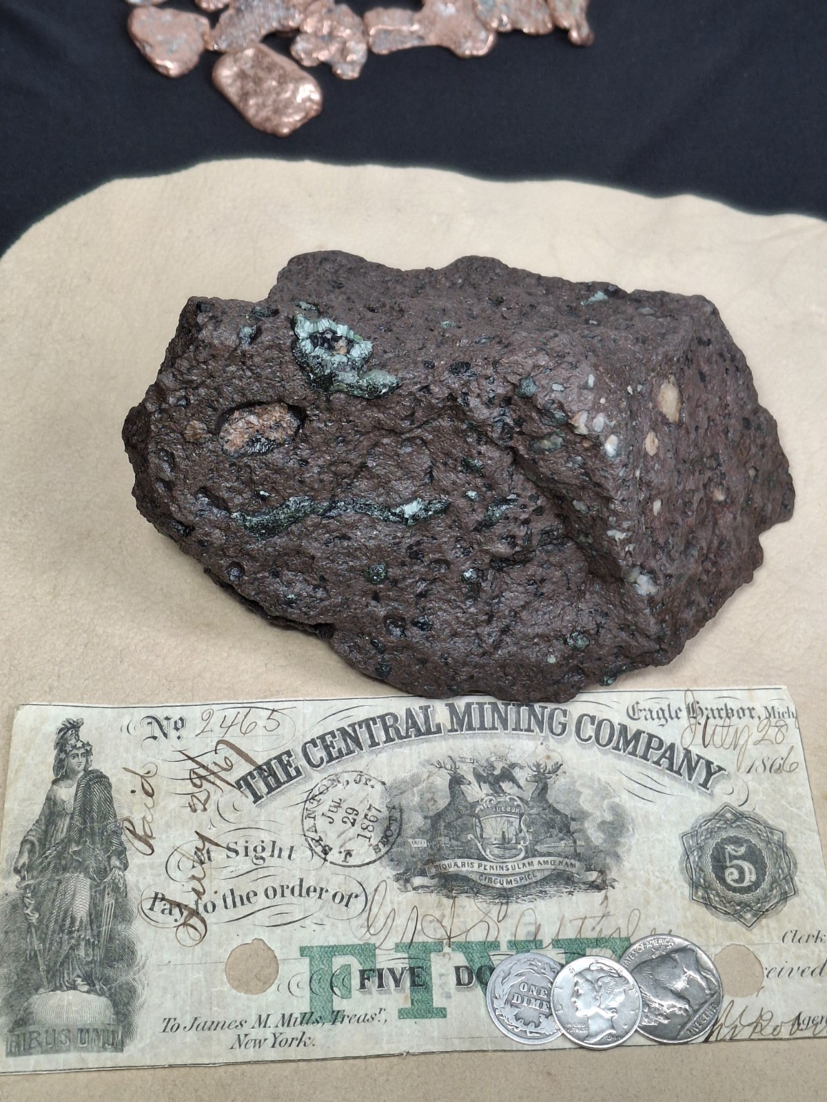2lb 9oz Big Chunky Raw Greenstone Bright Isle Royale Chlorastrolite In Matrix