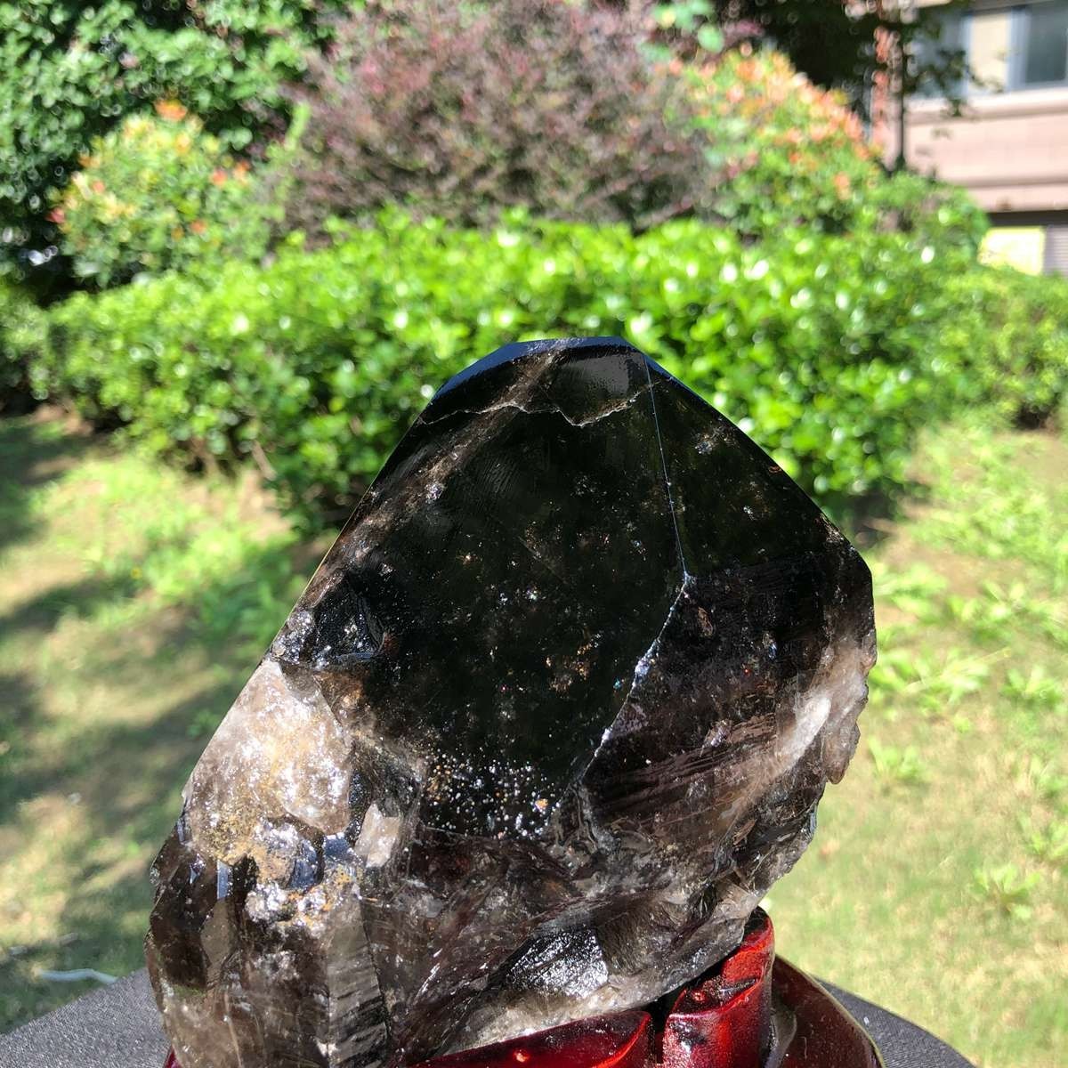 2030g Natural tea crystal specimen + pedestal MH2304