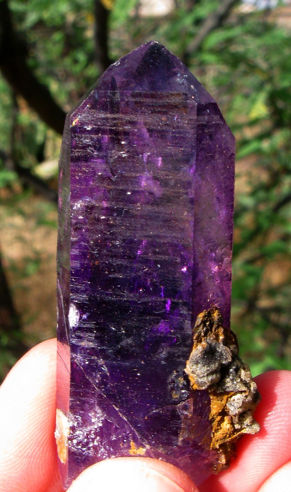 AMETHYST ENHYDRO Natural Crystal Point 2x Moving Water Bubble BRANDBERG Lemurian