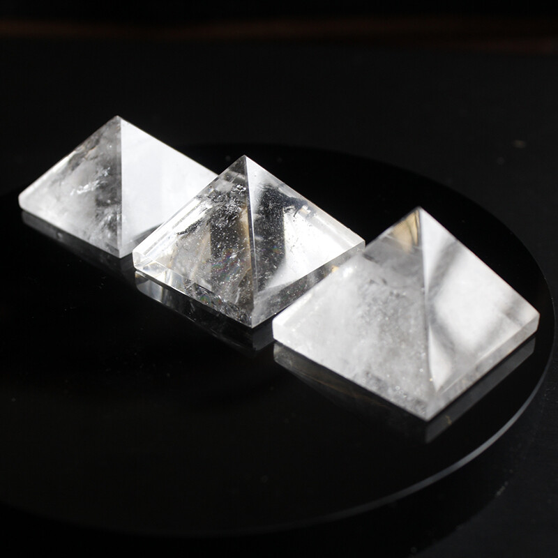 2-6cm Natural Egyptian Pyramid Clear Quartz Crystal Triangle Cone Healing Stone