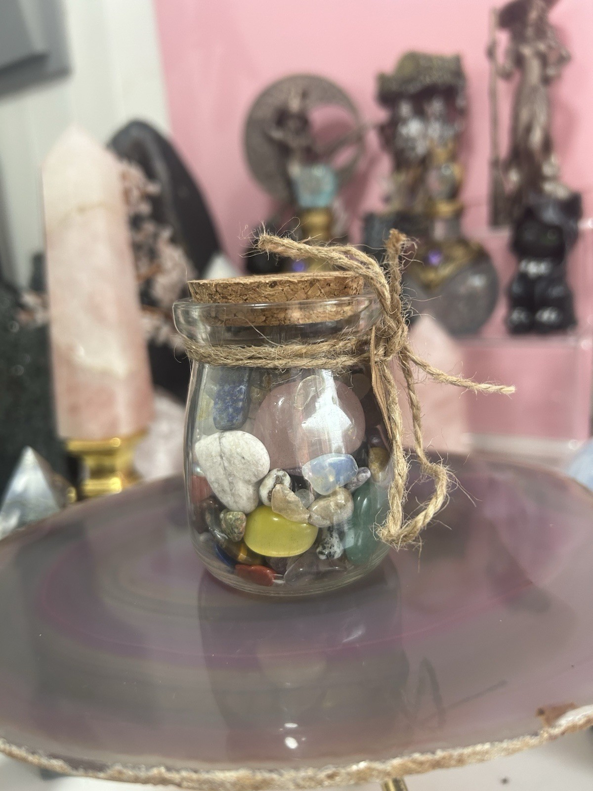 Glass Mason Jar Of Chips Tumbles Carvings