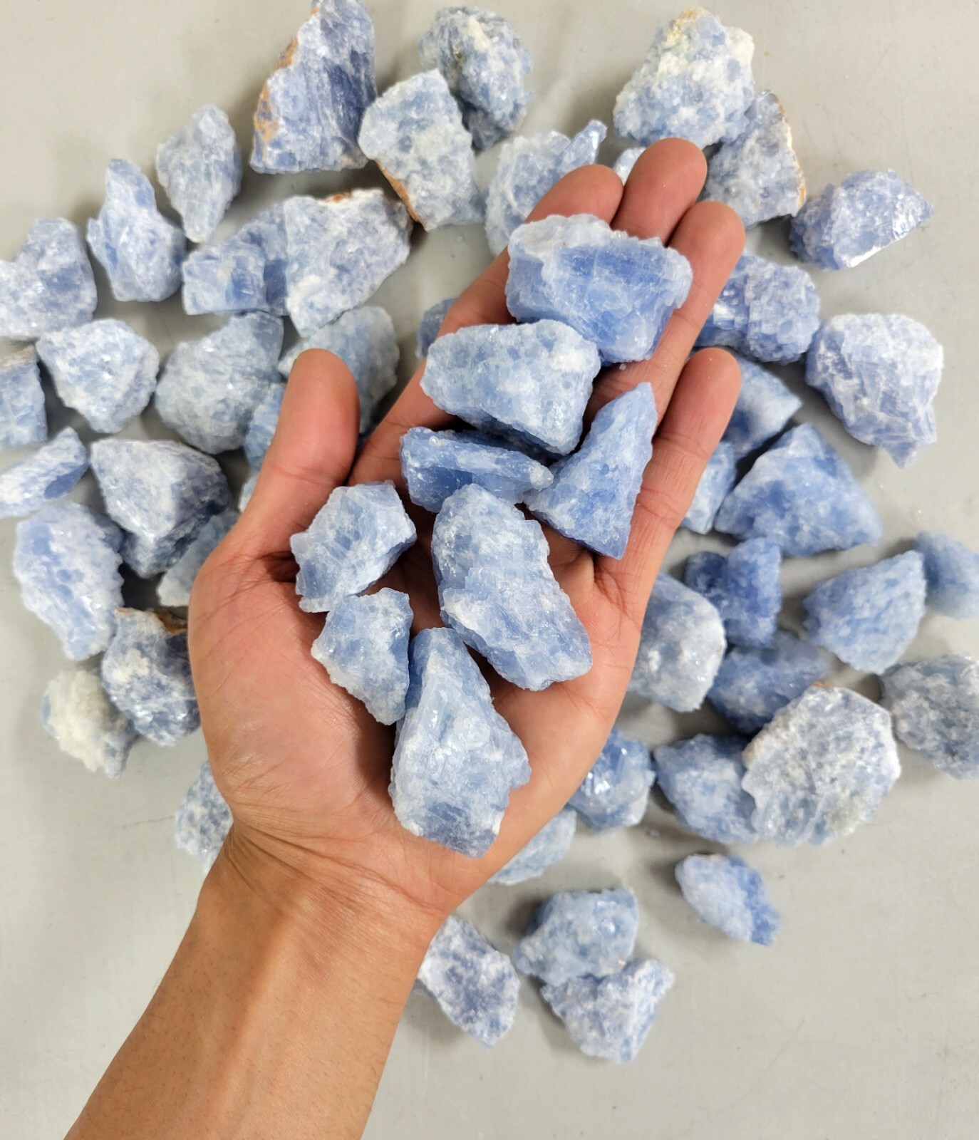 Blue Calcite Crystals – Raw Rough Gemstones Bulk – Natural Rough Stones Healing
