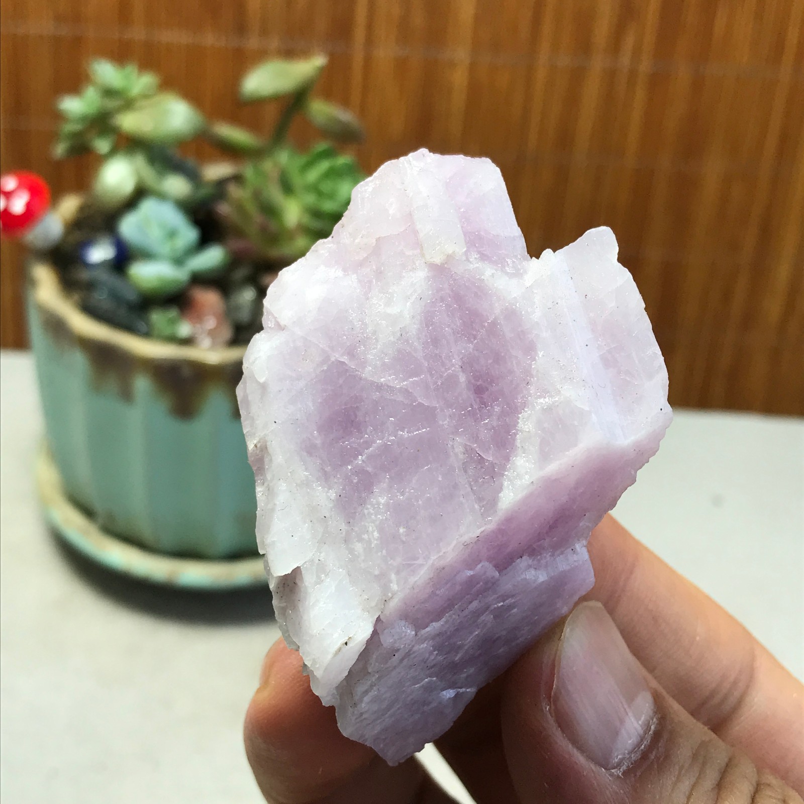 63-43-23mm NATURAL ROUGH KUNZITE PINK SPODUMENE CRYSTALS 81g A5355