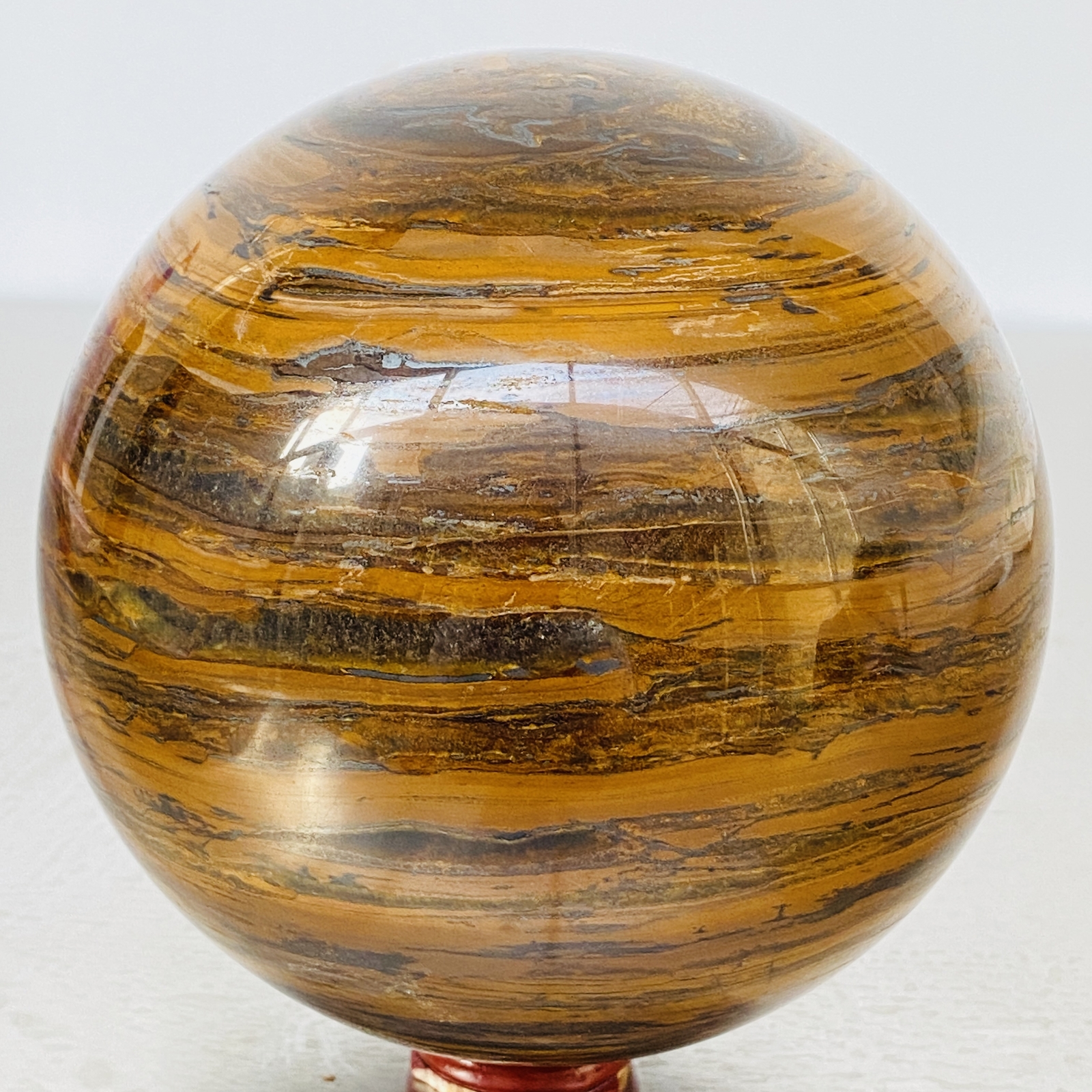 Natural Tiger Eye stone ball quartz crystal ball Reiki healing 3720G