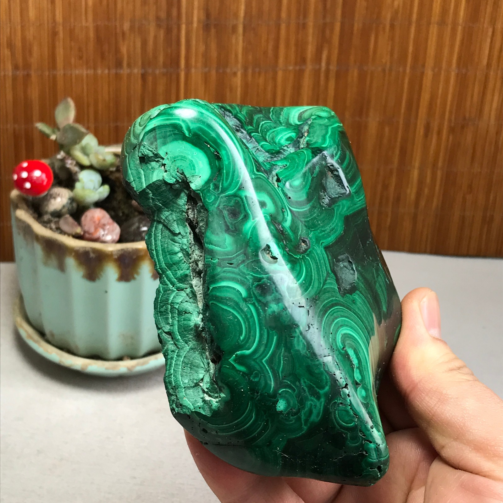 943g Natural Malachite Rough/Polish original mineral Crystal Specimen A4598